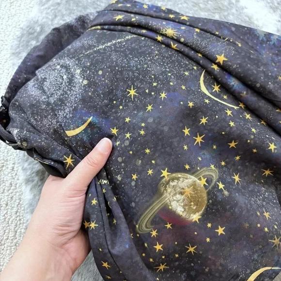 eShakti Constellation Galaxy Planet Print Crepe Empire Dress - Picture 9 of 13